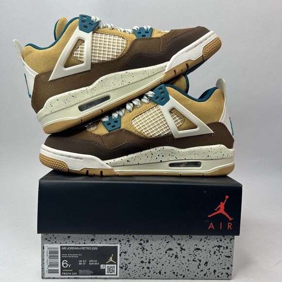 Nike Air Jordan 4 Retro GS “Cacao Wow/Brown Teal” 2023 - Picture 3 of 5